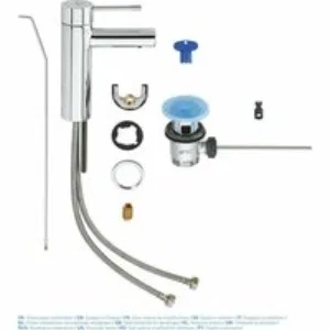 Смеситель для раковины GROHE Essence с донным клапаном, S-size, хром (32898001) Смеситель для раковины GROHE Essence с донным клапаном, S-size, хром (32898001)