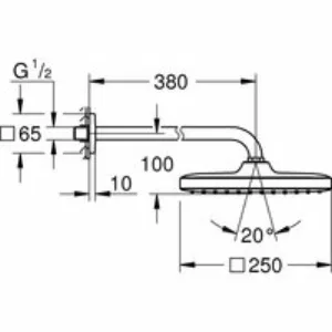 Верхний душ GROHE Tempesta Cube 250, 9,5 л/мин, 1 режим, 380 мм, хром/белый (26687000) Верхний душ GROHE Tempesta Cube 250, 9,5 л/мин, 1 режим, 380 мм, хром/белый (26687000)