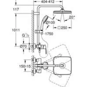 Душевая система GROHE Tempesta Cosmopolitan System 250 CUBE со смесителем для душа, хром (26692000) Душевая система GROHE Tempesta Cosmopolitan System 250 CUBE со смесителем для душа, хром (26692000)