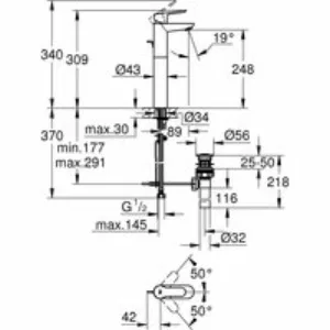 Смеситель для раковины GROHE BauEdge, XL-size, хром (32860000) Смеситель для раковины GROHE BauEdge, XL-size, хром (32860000)