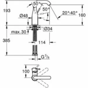 Смеситель для раковины GROHE Essence, M-size, хром (23463001) Смеситель для раковины GROHE Essence, M-size, хром (23463001)