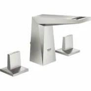 Смеситель для раковины GROHE Allure Brilliant на 3 отверстия, с донным клапаном и низким изливом, суперсталь (20342DC0)