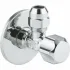 Угловой вентиль GROHE с металлической розеткой и уплотнительным кольцом, 1/2*3/8, хром (22023000) Угловой вентиль GROHE с металлической розеткой и уплотнительным кольцом, 1/2*3/8, хром (22023000)