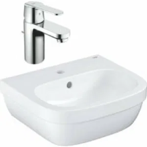 Набор для ванной GROHE: смеситель Get и мини-раковина Euro Ceramic 45 см (NC0007) Набор для ванной GROHE: смеситель Get и мини-раковина Euro Ceramic 45 см (NC0007)