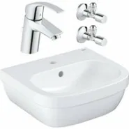 Набор для ванной комнаты: смеситель для раковины GROHE Eurosmart New и мини-раковина GROHE Euro Ceramic 45 см (NC0009)
