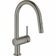 Смеситель для кухни GROHE Minta с вытяжным душем, C-образный излив, темный графит матовый (32321AL2)