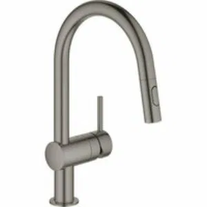 Смеситель для кухни GROHE Minta с вытяжным душем, C-образный излив, темный графит матовый (32321AL2) Смеситель для кухни GROHE Minta с вытяжным душем, C-образный излив, темный графит матовый (32321AL2)