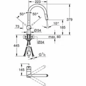 Смеситель для кухни GROHE Minta с вытяжным душем, C-образный излив, темный графит матовый (32321AL2) Смеситель для кухни GROHE Minta с вытяжным душем, C-образный излив, темный графит матовый (32321AL2)