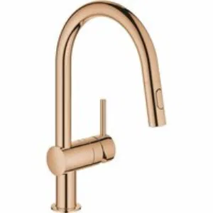 Смеситель для кухни GROHE Minta с вытяжным душем, C-образный излив, теплый закат глянец (32321DA2) Смеситель для кухни GROHE Minta с вытяжным душем, C-образный излив, теплый закат глянец (32321DA2)