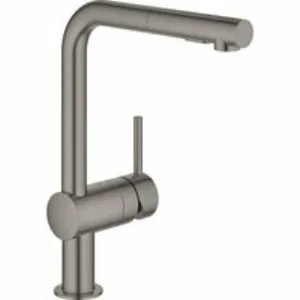 Смеситель для кухни GROHE Minta с вытяжным душем, L-образный излив, темный графит матовый (30274AL0) Смеситель для кухни GROHE Minta с вытяжным душем, L-образный излив, темный графит матовый (30274AL0)