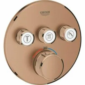 Внешняя часть термостата для душа GROHE Grohtherm SmartControl на 3 потребителя, круглая, теплый закат матовый (29121DL0) Внешняя часть термостата для душа GROHE Grohtherm SmartControl на 3 потребителя, круглая, теплый закат матовый (29121DL0)