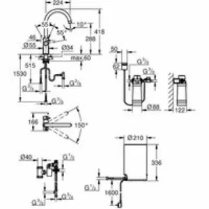 Комплект для кухни GROHE Red Duo II с бойлером M-size, смеситель с C-образным изливом, темный графит матовый (30083AL1) Комплект для кухни GROHE Red Duo II с бойлером M-size, смеситель с C-образным изливом, темный графит матовый (30083AL1)