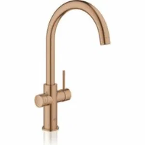 Комплект для кухни GROHE Red Duo II с бойлером M-size, смеситель с C-образным изливом, теплый закат матовый (30083DL1) Комплект для кухни GROHE Red Duo II с бойлером M-size, смеситель с C-образным изливом, теплый закат матовый (30083DL1)