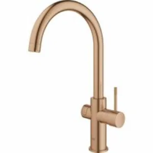 Комплект для кухни GROHE Red Duo II с бойлером M-size, смеситель с C-образным изливом, теплый закат матовый (30083DL1) Комплект для кухни GROHE Red Duo II с бойлером M-size, смеситель с C-образным изливом, теплый закат матовый (30083DL1)