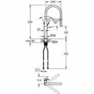 Смеситель для кухни GROHE Essence профессиональный, темный графит глянец (30294A00)