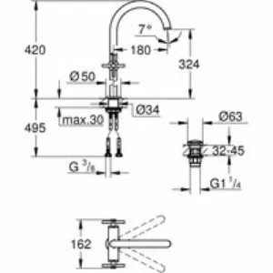 Смеситель для раковины GROHE Atrio двухвентильный, XL-Size, теплый закат глянец (21044DA3) Смеситель для раковины GROHE Atrio двухвентильный, XL-Size, теплый закат глянец (21044DA3)