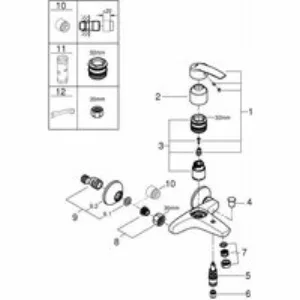 Смеситель для ванны GROHE Start, хром (32278001) Смеситель для ванны GROHE Start, хром (32278001)
