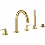 Смеситель для ванны GROHE Atrio двухвентильный, на 5 отверстий, на край ванны, холодный рассвет глянец (19922GL3)