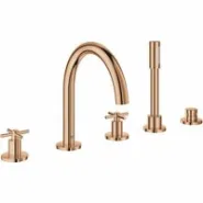 Смеситель для ванны GROHE Atrio двухвентильный, на 5 отверстий, на край ванны, теплый закат глянец (19923DA3)