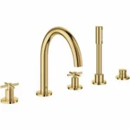 Смеситель для ванны GROHE Atrio двухвентильный, на 5 отверстий, на край ванны, холодный рассвет глянец (19923GL3)