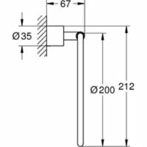 Кольцо для полотенца GROHE Atrio, холодный рассвет глянец (40307GL3) Кольцо для полотенца GROHE Atrio, холодный рассвет глянец (40307GL3)