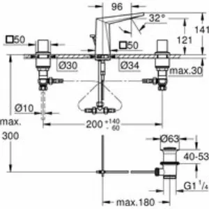 Смеситель для раковины GROHE Allure Brilliant на 3 отверстия, с донным клапаном и низким изливом, темный графит матовый (20342AL0) Смеситель для раковины GROHE Allure Brilliant на 3 отверстия, с донным клапаном и низким изливом, темный графит матовый (20342AL0)