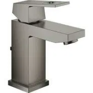 Смеситель для раковины GROHE Eurocube с донным клапаном, темный графит матовый (23127AL0)