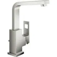 Смеситель для раковины GROHE Eurocube с донным клапаном и высоким изливом, суперсталь (23135DC0)