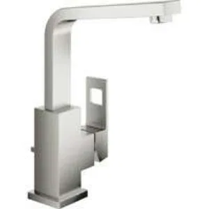 Смеситель для раковины GROHE Eurocube с донным клапаном и высоким изливом, суперсталь (23135DC0) Смеситель для раковины GROHE Eurocube с донным клапаном и высоким изливом, суперсталь (23135DC0)