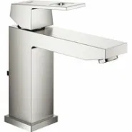 Смеситель для раковины GROHE Eurocube с донным клапаном, суперсталь (23445DC0)