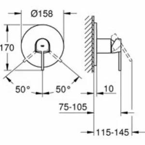 Внешняя часть смесителя для душа GROHE Plus, суперсталь (24059DC3) Внешняя часть смесителя для душа GROHE Plus, суперсталь (24059DC3)