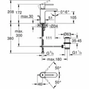 Смеситель для раковины GROHE Plus с донным клапаном, S-Size, темный графит матовый (32612AL3) Смеситель для раковины GROHE Plus с донным клапаном, S-Size, темный графит матовый (32612AL3)