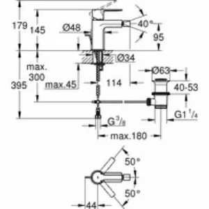 Смеситель для биде GROHE Lineare с донным клапаном, темный графит матовый (33848AL1) Смеситель для биде GROHE Lineare с донным клапаном, темный графит матовый (33848AL1)