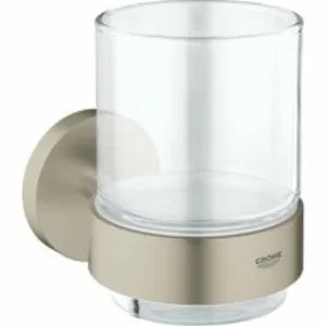 Стакан с держателем GROHE Essentials, никель матовый (40447EN1) Стакан с держателем GROHE Essentials, никель матовый (40447EN1)