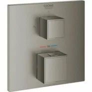 Внешняя часть термостата для душа GROHE Grohtherm Cube на 2 потребителя, темный графит матовый (24154AL0)