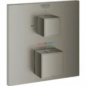 Внешняя часть термостата для ванны GROHE Grohtherm Cube на 2 потребителя, темный графит матовый (24155AL0) Внешняя часть термостата для ванны GROHE Grohtherm Cube на 2 потребителя, темный графит матовый (24155AL0)