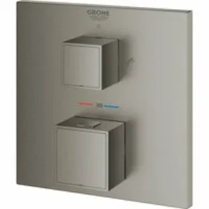 Внешняя часть термостата для ванны GROHE Grohtherm Cube на 2 потребителя, темный графит матовый (24155AL0) Внешняя часть термостата для ванны GROHE Grohtherm Cube на 2 потребителя, темный графит матовый (24155AL0)