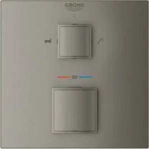 Внешняя часть термостата для ванны GROHE Grohtherm Cube на 2 потребителя, темный графит матовый (24155AL0) Внешняя часть термостата для ванны GROHE Grohtherm Cube на 2 потребителя, темный графит матовый (24155AL0)