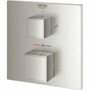 Внешняя часть термостата для ванны GROHE Grohtherm Cube на 2 потребителя, суперсталь (24155DC0) Внешняя часть термостата для ванны GROHE Grohtherm Cube на 2 потребителя, суперсталь (24155DC0)
