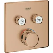 Внешняя часть термостата для ванны и душа GROHE Grohtherm SmartControl на 2 потребителя, квадратная, теплый закат матовый (29124DL0)