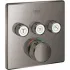 Внешняя часть термостата для душа GROHE Grohtherm SmartControl на 3 потребителя, квадратная, темный графит глянец (29126A00) Внешняя часть термостата для душа GROHE Grohtherm SmartControl на 3 потребителя, квадратная, темный графит глянец (29126A00)