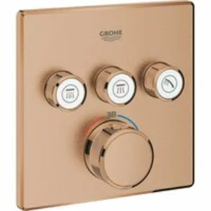 Внешняя часть термостата для душа GROHE Grohtherm SmartControl на 3 потребителя, квадратная, теплый закат матовый (29126DL0) Внешняя часть термостата для душа GROHE Grohtherm SmartControl на 3 потребителя, квадратная, теплый закат матовый (29126DL0)
