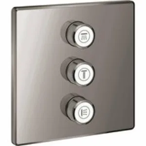 Внешняя часть переключателя потоков GROHE Grohtherm SmartControl на 3 положения, квадратная, темный графит глянец (29127A00) Внешняя часть переключателя потоков GROHE Grohtherm SmartControl на 3 положения, квадратная, темный графит глянец (29127A00)