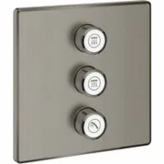 Внешняя часть переключателя потоков GROHE Grohtherm SmartControl на 3 положения, квадратная, темный графит матовый (29127AL0)