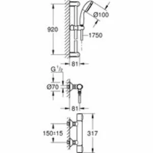 Термостат для душа GROHE Precision Flow QuickFix с душевым гарнитуром, хром (34842000) Термостат для душа GROHE Precision Flow QuickFix с душевым гарнитуром, хром (34842000)