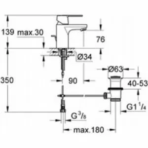 Смеситель для раковины GROHE Get, хром (32883000) Смеситель для раковины GROHE Get, хром (32883000)