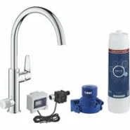 Смеситель для кухонной мойки GROHE Blue Pure Eurosmart с функцией фильтрации, с фильтром в комплекте, хром (30386000)