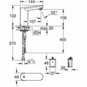Смеситель для раковины GROHE Eurosmart Cosmopolitan E инфракрасный, хром (36330001) Смеситель для раковины GROHE Eurosmart Cosmopolitan E инфракрасный, хром (36330001)