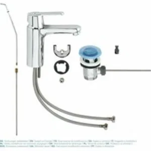 Смеситель для раковины GROHE Ge с донным клапаном, хром (23454000) Смеситель для раковины GROHE Ge с донным клапаном, хром (23454000)