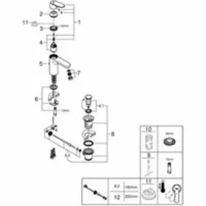 Смеситель для раковины GROHE Ge с донным клапаном, хром (23454000) Смеситель для раковины GROHE Ge с донным клапаном, хром (23454000)